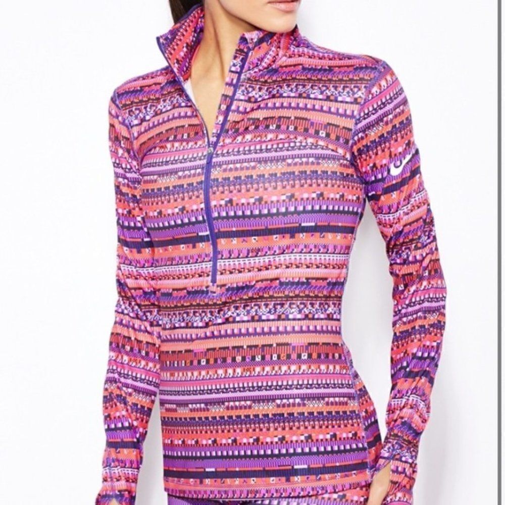 Nike Pro Hyperwarm 8 Bit Half Zip Pullover Sz S - image 2